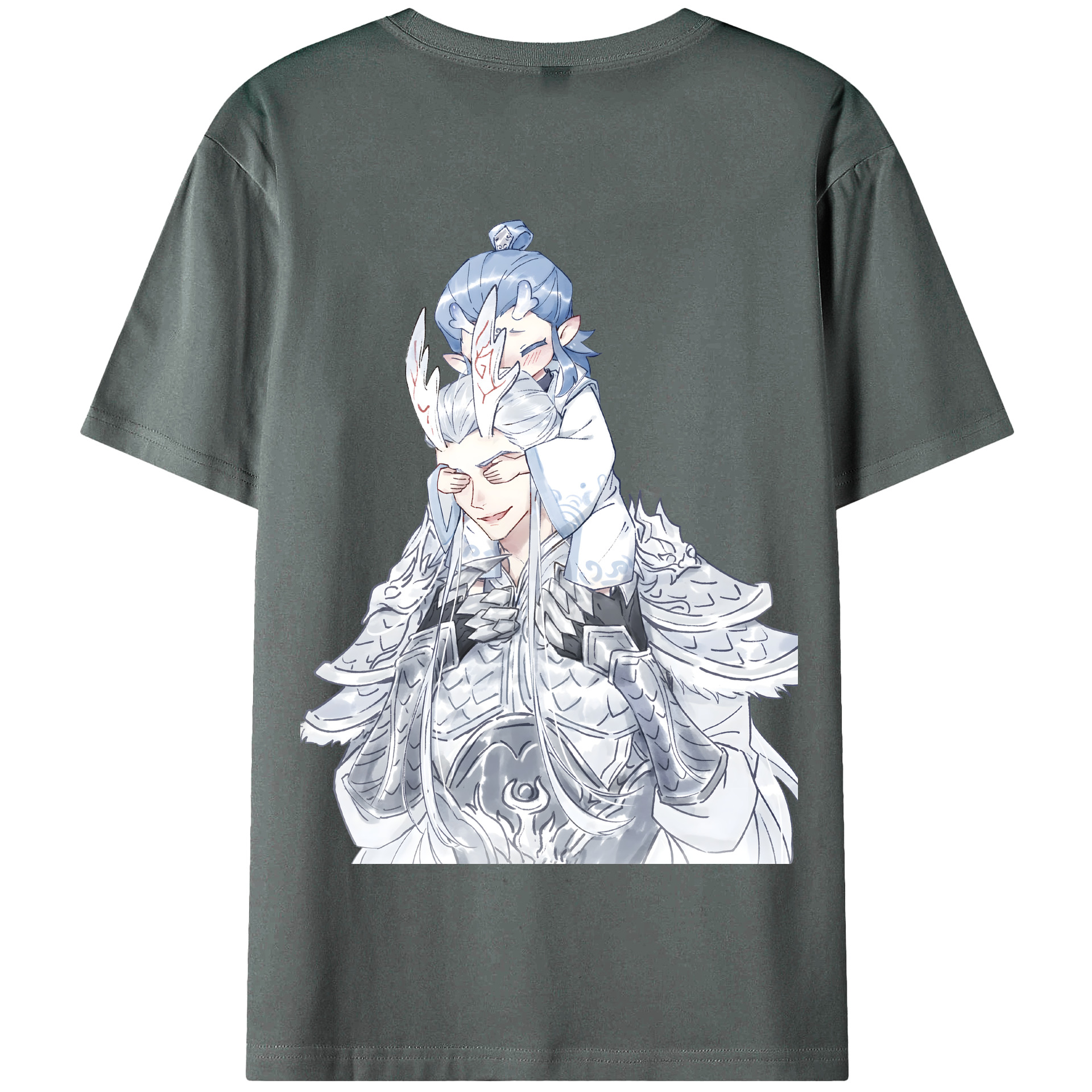 （画像用） Ne Zha 2 ナタ 魔童の大暴れ 綿100％半袖Tシャツ（背面プリント）